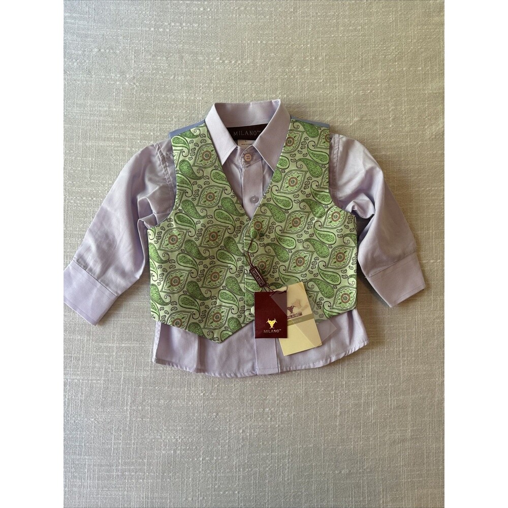 MILANO‎ size Large (18 months) vest and shirt little boys NWT